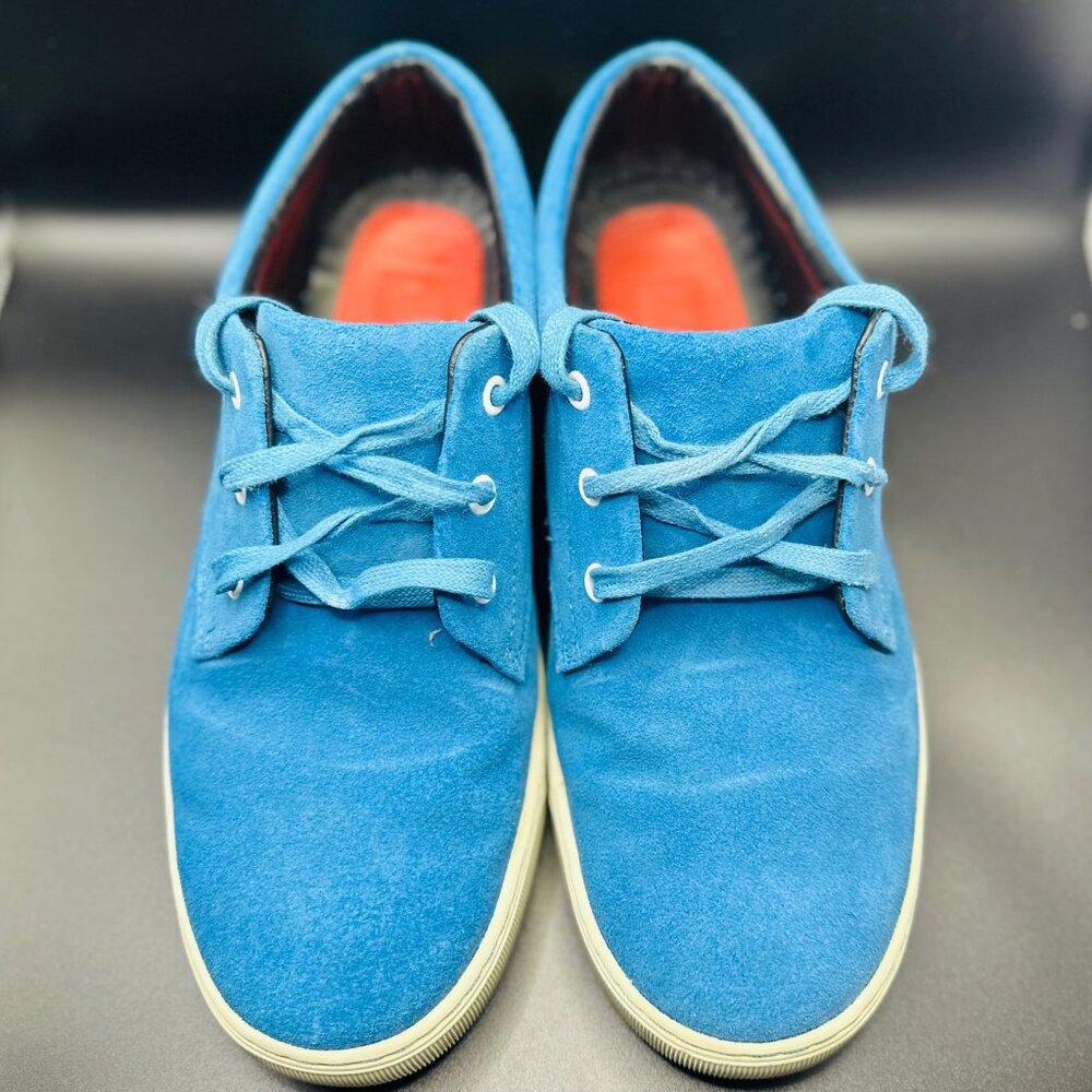 Bugatchi Blue Suede Low-Top Sneakers
